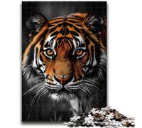1000 Pieces Jigsaw Puzzle for Adults& Teens Black And White Tiger Educational Stress Relief Toy Parent-child Interaction for And Age 14 50x75cm
