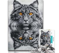 1000 Pieces Jigsaw Puzzle For Adults Teens Black And White Wild Cat Teenager Puzzles,Educational Toy Funny Family Games Unique Home Decor 50x75cm