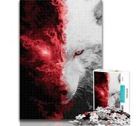 1000 Pieces Jigsaw Puzzle for Adults& Teens Black And White Wolf 1000 Piece Puzzle,with Matching Poster And Trivia Sheet for Ages 14+ 50x75cm