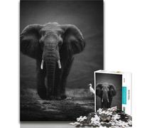 1000 Pieces Jigsaw Puzzle For Adults Teens Black Art Elephant,Toys Educational Games Stress Relieving Great Gifts And Toys (75x50cm)