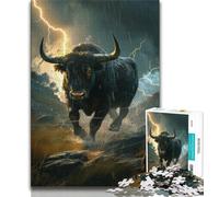 1000 Pieces Jigsaw Puzzle For Adults Teens Black Bison 1000 Piece Puzzle,Educational Toys & Games for Adults And Teenagers 75x50cm