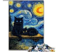 1000 Pieces Jigsaw Puzzle for Adults& Teens Black Cat Art, Elephant Toy Intellectual Game Birthday Present, Gifts, Wall Art for Ages 14+ (Size 26x38cm)