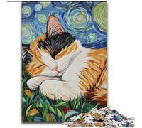 1000 Pieces Jigsaw Puzzle for Adults& Teens Black Cat Sleeping in The Night Sky, for Age 14+ Suitable for Couples Fun at Home Activities, Birthday Present,Travel Gifts (Size 26x38cm)