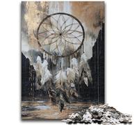 1000 Pieces Jigsaw Puzzle for Adults& Teens Black Gold Dream Capture Net 1000 Piece Puzzle,with Matching Poster And Trivia Sheet for Ages 14+ (38x26cm)