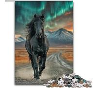 1000 Pieces Jigsaw Puzzle for Adults& Teens Black Horse, Decompressing Intellectual Educational Toy Is Ideal As Gifts for The Whole Family (Size 26x38cm)