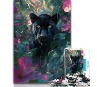 1000 Pieces Jigsaw Puzzle for Adults& Teens Black Leopard Teenager Jigsaw,Classic Educational Games Beautiful Decoration (size 38x26cm)