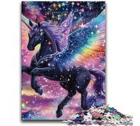 1000 Pieces Jigsaw Puzzle For Adults Teens Black Unicorn Teenager Puzzles,Educational Toy Funny Family Games Unique Home Decor (50x75cm)