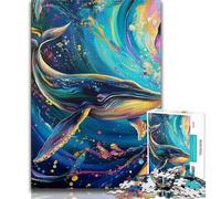 1000 Pieces Jigsaw Puzzle For Adults Teens Blue Whale,Challenging Game Toys Wall Decoration Unique Birthday And Xmas Gifts 38x26cm