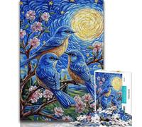 1000 Pieces Jigsaw Puzzle for Adults& Teens Bluebird on The Tree,Challenging Game Toys for Is Ideal As A Gift for The Whole Family (38x26cm)