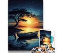 1000 Pieces Jigsaw Puzzle for Adults& Teens Boat at Sunset,Educational Games Home Decoration for Is Ideal As A Gift for The Whole Family (38x26cm)