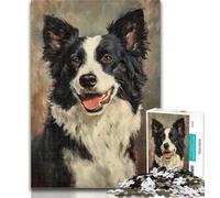 1000 Pieces Jigsaw Puzzle For Adults Teens Border Collie 1000 Piece Puzzle,Educational Games Home Decoration Suitable for Desktop Decoration 50x75cm