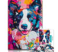1000 Pieces Jigsaw Puzzle for Adults& Teens Border Collie Dog 1000 Piece Jigsaw,for Educational Game Challenge Toy Deal As Gifts for The Whole Family (size 75x50cm)
