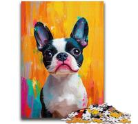 1000 Pieces Jigsaw Puzzle for Adults& Teens Boston Terrier Dog Adult Jigsaw,Educational Toys & Games for Adults And Teenagers (50x75cm)