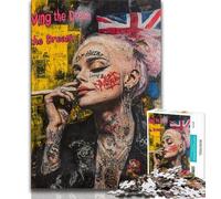 1000 Pieces Jigsaw Puzzle for Adults& Teens British Women Jigsaw,Stress Reliever Staycation Kill Time Home Decoration Toys (size 38x26cm)