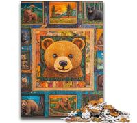 1000 Pieces Jigsaw Puzzle For Adults Teens Brown Bear Collage Stress Reliever Difficult Challenge Is Ideal As Gifts for The Whole Family 50x75cm