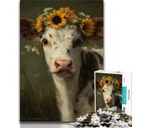 1000 Pieces Jigsaw Puzzle for Adults& Teens Brown Cow 1000 Pieces for Adults,Fun Games Wall Decoration Unique Birthday And Xmas Gifts (size 38x26cm)