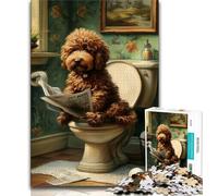 1000 Pieces Jigsaw Puzzle for Adults& Teens Brown Poodle Dog Teenager Puzzles,Family Entertainment Toys with Matching Poster And Trivia Sheet (size 38x26cm)