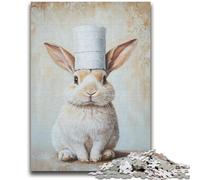 1000 Pieces Jigsaw Puzzle for Adults& Teens Bunny Playing with Toilet Paper Stress Reliever Difficult Challenge Enhance Love between Couples 38x26cm
