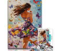 1000 Pieces Jigsaw Puzzle for Adults& Teens Butterfly Girl Oil Painting Puzzles for Adults,for Challenging Toy Game And Family Play (size 38x26cm)