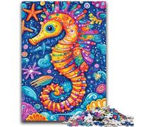 1000 Pieces Jigsaw Puzzle for Adults& Teens Cartoon Seahorse 1000 Piece Jigsaw,Challenging Game Gifts for Is Ideal As A Gift for The Whole Family (38x26cm)