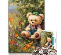1000 Pieces Jigsaw Puzzle for Adults& Teens Cartoon Teddy Bear 1000 Piece Puzzle,with Matching Poster And Trivia Sheet for Ages 14+ 50x75cm