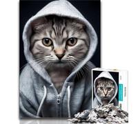 1000 Pieces Jigsaw Puzzle For Adults Teens Cat Cool 1000 Piece Jigsaw,Birthday Present, Gifts, Wall Art for Ages 14+ (size 38x26cm)