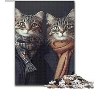 1000 Pieces Jigsaw Puzzle for Adults& Teens Cat Couple, Family Activity Unique Home Decor And Gifts for Ages 14+ (Size 50x75cm)