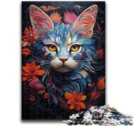 1000 Pieces Jigsaw Puzzle For Adults Teens Cat in The Flowers for Age 14+ Challenging To Complete But Fun And Humorous Great Gifts And Toys 50x75cm