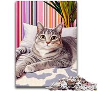 1000 Pieces Jigsaw Puzzle for Adults& Teens Cat Lying on The Sofa for Educational Game Challenge Toy Unique Home Decor And Gifts 50x75cm