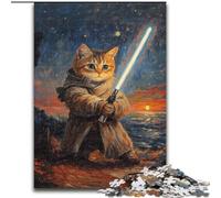 1000 Pieces Jigsaw Puzzle For Adults Teens Cat Warrior, Stress Reliever Difficult Challenge Home Decoration Toys (size 50x75cm)