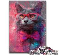 1000 Pieces Jigsaw Puzzle for Adults& Teens Cat Wearing Glasses 1000 Pieces for Adults,Wishlist with Santa Claus for And Age 14 (50x75cm)