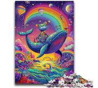 1000 Pieces Jigsaw Puzzle for Adults& Teens Cats And Whales Teenager Puzzles,Fun Games Wall Decoration Unique Birthday And Xmas Gifts (38x26cm)