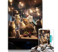 1000 Pieces Jigsaw Puzzle For Adults Teens Cats Party Jigsaw,is Ideal As Gifts for The Whole Family Suitable for And 14 (size 38x26cm)