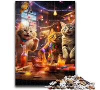1000 Pieces Jigsaw Puzzle for Adults& Teens Cats Party Jigsaw,Learning Educational Toys Family Games Unique Birthday And Gifts (75x50cm)