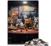 1000 Pieces Jigsaw Puzzle For Adults Teens Cats Play Poker 1000 Piece Puzzle,Educational Toys & Games for Adults And Teenagers (26x38cm)