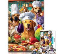 1000 Pieces Jigsaw Puzzle For Adults Teens Chef Dog 1000 Piece Puzzle,Educational Games Home Decoration Suitable for Desktop Decoration 50x75cm