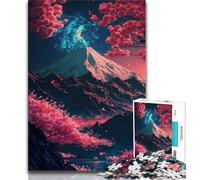 1000 Pieces Jigsaw Puzzle for Adults& Teens Cherry Blossom Japan Art Puzzles for Adults,Unique Birthday And Gifts for And Age 14 Years Up (size 38x26cm)