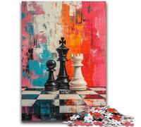 1000 Pieces Jigsaw Puzzle for Adults& Teens Chess Oil Painting Family Game Stress Reliever Difficult Challenge Secret Santa Gifts 26x38cm
