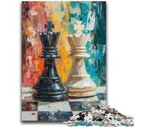 1000 Pieces Jigsaw Puzzle for Adults& Teens Chess Oil Painting Stress Reliever Difficult Challenge Deal As Gifts for The Whole Family 50x75cm