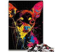 1000 Pieces Jigsaw Puzzle For Adults Teens Chihuahua DJ Neon Adult Jigsaw,Challenging Game Toys Wall Decoration Unique Birthday And Xmas Gifts (26x38cm)