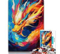 1000 Pieces Jigsaw Puzzle For Adults Teens Chinese Dragon Oil Painting Jigsaw,Learning Educational Toys Family Games Gifts for Friends And Family 26x38cm