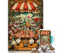 1000 Pieces Jigsaw Puzzle for Adults& Teens Circus Animals Teenager Puzzles,Learning Educational Toys Family Games Unique Birthday And Gifts 75x50cm