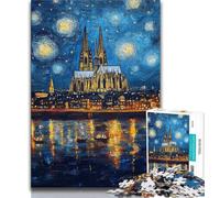1000 Pieces Jigsaw Puzzle for Adults& Teens City Under The Night Sky,Stress Reliever Staycation Kill Time Parent-child Interaction 38x26cm