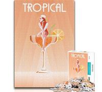 1000 Pieces Jigsaw Puzzle for Adults& Teens Cocktail Tropical,Learning Educational Toys Family Games Suitable for Desktop Decoration (38x26cm)