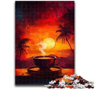 1000 Pieces Jigsaw Puzzle For Adults Teens Coffee at Sunset Learning Educational Toys Family Games Gifts for Friends And Family 26x38cm