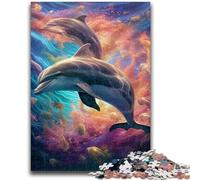 1000 Pieces Jigsaw Puzzle for Adults& Teens Color Dolphins Adult Jigsaw,Stress Reliever Difficult Challenge Secret Santa Gifts (50x75cm)