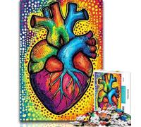 1000 Pieces Jigsaw Puzzle for Adults& Teens Color Heart Adult Jigsaw,Educational Toys & Games for Adults And Teenagers 26x38cm