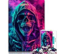 1000 Pieces Jigsaw Puzzle for Adults& Teens Color Smoke Skull Teenager Jigsaw,Classic Educational Games Beautiful Decoration (size 75x50cm)