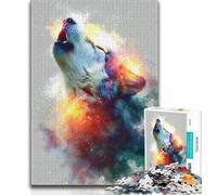 1000 Pieces Jigsaw Puzzle for Adults& Teens Color Wolf 1000 Piece Jigsaw,Fun Activity for Home, Rainy Days Toys, Birthday Gifts 38x26cm