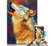1000 Pieces Jigsaw Puzzle For Adults Teens Color Wolf Jigsaw,Learning Educational Toys Family Games Gifts for Friends And Family 26x38cm